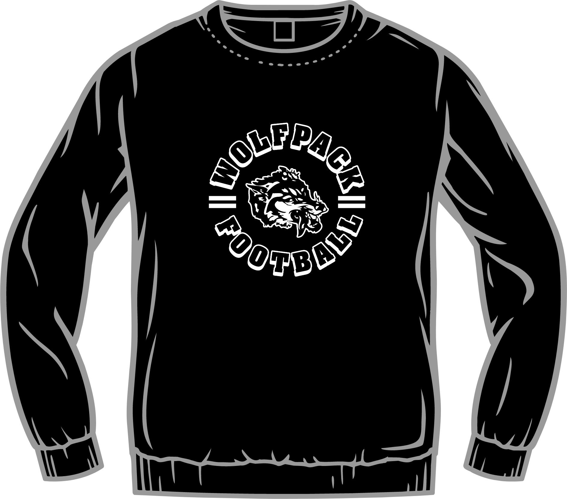 Wolf Pack Long Crew Neck Sweatshirt